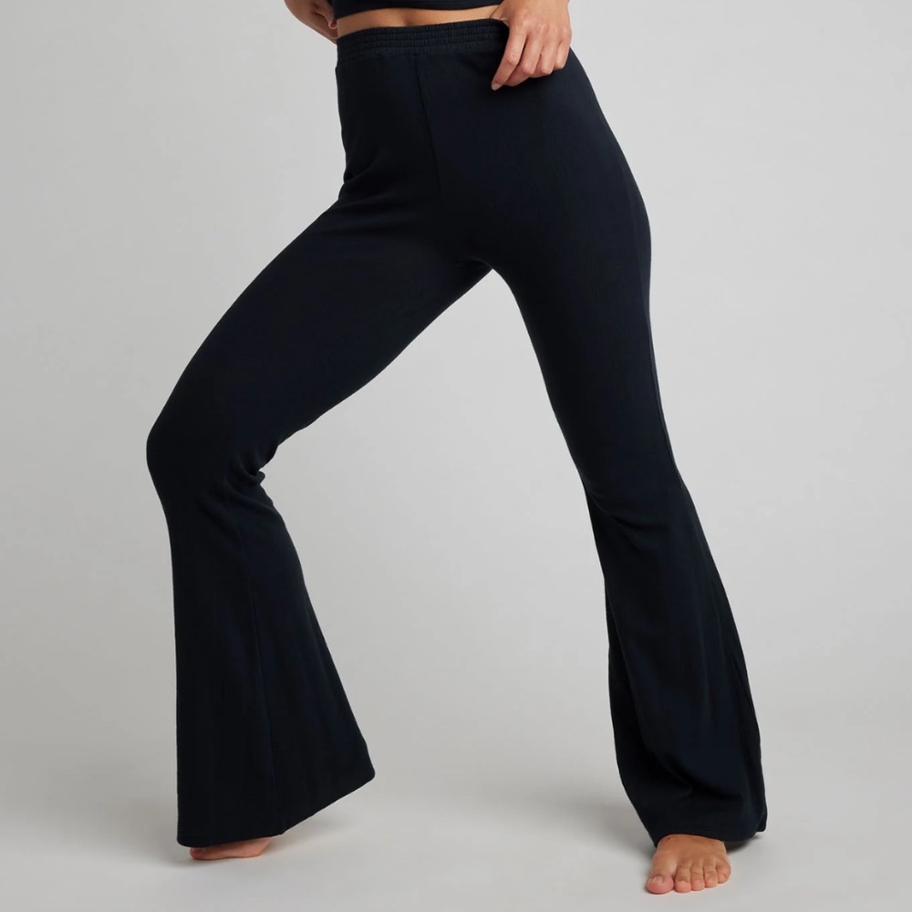 Negative Underwear Large Pointelle Flare Pant in Black